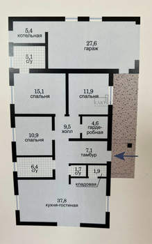 Дом 145м², 1-этажный, участок 7 сот.