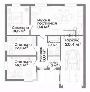 Дом 116м², 1-этажный, участок 5 сот.