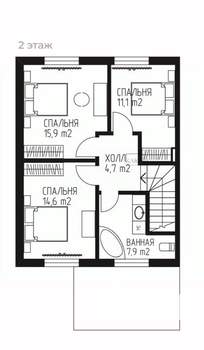 Таунхаус 122м², 2-этажный, участок 4 сот.