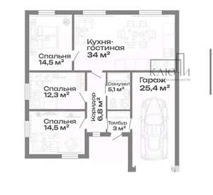 Дом 116м², 1-этажный, участок 5 сот.