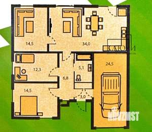 Дом 114м², 1-этажный, участок 5 сот.