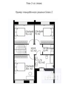 Таунхаус 152м², 2-этажный, участок 2 сот.