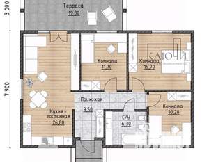 Дом 82м², 1-этажный, участок 4 сот.