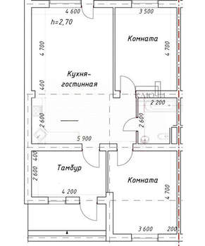Дом 80м², 1-этажный, участок 2 сот.