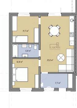 Таунхаус 70м², 2-этажный, участок 2 сот.