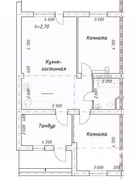 Таунхаус 80м², 1-этажный, участок 2 сот.