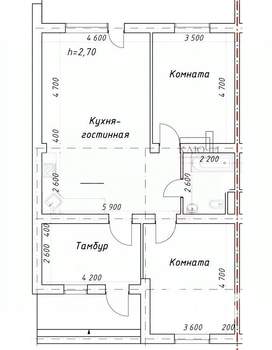 Таунхаус 80м², 1-этажный, участок 2 сот.  