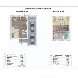 Дом 189м², 2-этажный, участок 5 сот.  