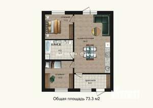 Дом 71м², 2-этажный, участок 2 сот.  