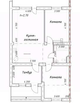Таунхаус 80м², 1-этажный, участок 2 сот.  