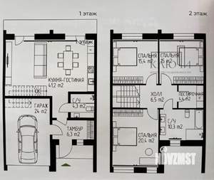 Таунхаус 154м², 2-этажный, участок 3 сот.  