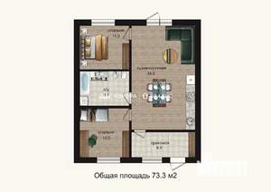 Дом 71м², 2-этажный, участок 2 сот.  