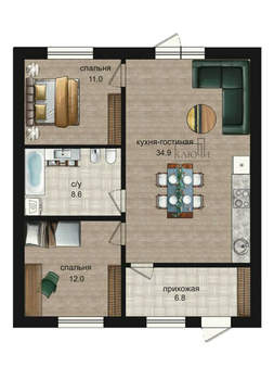 Дом 78м², 2-этажный, участок 4 сот.  