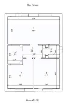 Дом 72м², 1-этажный, участок 4 сот.  