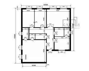 Дом 195м², 1-этажный, участок 6 сот.  