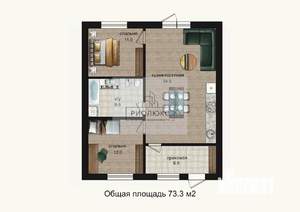 Дом 75м², 1-этажный, участок 4 сот.  