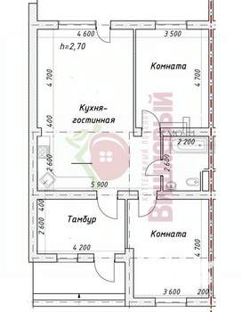 Таунхаус 80м², 1-этажный, участок 2 сот.  