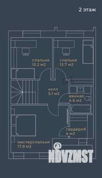 Таунхаус 122м², 2-этажный, участок 2 сот.  