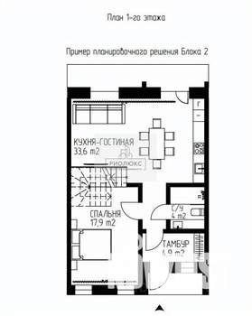 Таунхаус 120м², 2-этажный, участок 2 сот.  