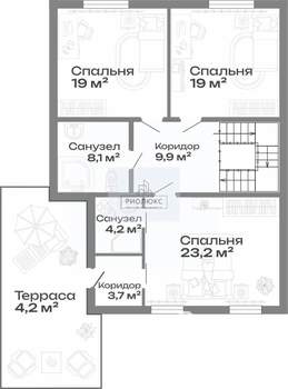 Дом 199м², 2-этажный, участок 5 сот.  