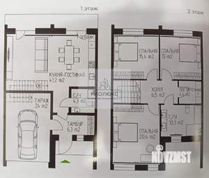 Таунхаус 150м², 2-этажный, участок 2 сот.  