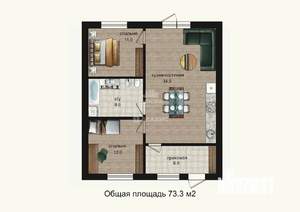 Дом 70м², 2-этажный, участок 2 сот.  
