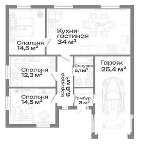 Дом 115м², 2-этажный, участок 5 сот.  