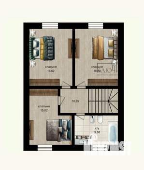 Дом 240м², 2-этажный, участок 5 сот.  