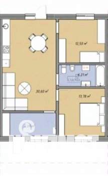 Дом 70м², 2-этажный, участок 2 сот.  