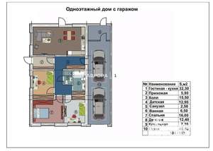 Дом 152м², 1-этажный, участок 8 сот.  
