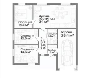Дом 116м², 1-этажный, участок 5 сот.  