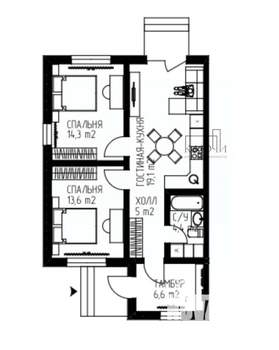Коттедж 75м², 1-этажный, участок 4 сот.  