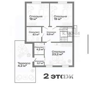 Дом 199м², 2-этажный, участок 5 сот.  