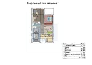 Дом 125м², 1-этажный, участок 5 сот.  