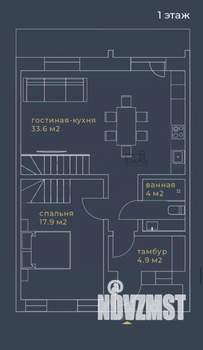 Таунхаус 122м², 2-этажный, участок 2 сот.  