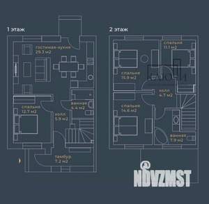 Коттедж 122м², 2-этажный, участок 4 сот.  