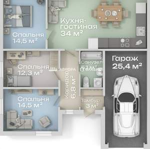 Дом 116м², 1-этажный, участок 5 сот.  