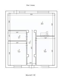 Дом 74м², 1-этажный, участок 5 сот.  
