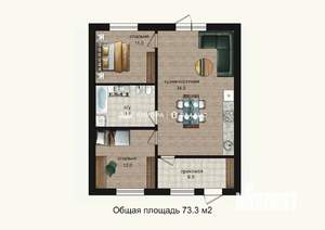 Дом 71м², 2-этажный, участок 2 сот.  