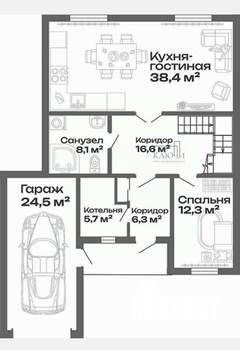 Дом 199м², 1-этажный, участок 5 сот.  