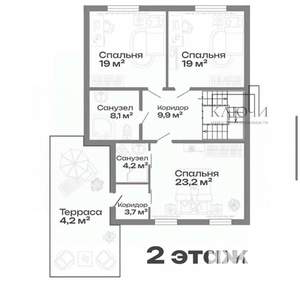 Дом 199м², 2-этажный, участок 5 сот.  