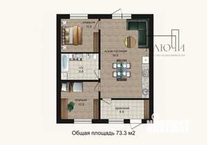Дом 75м², 1-этажный, участок 2 сот.  