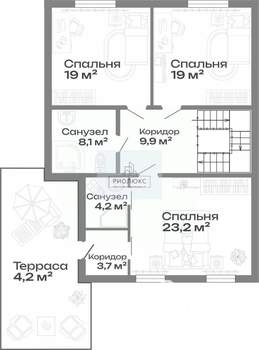 Дом 199м², 2-этажный, участок 4 сот.  