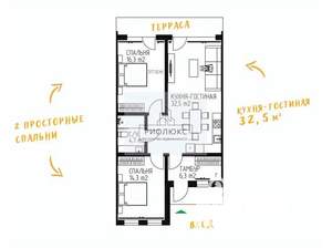 Таунхаус 75м², 1-этажный, участок 1 сот.  
