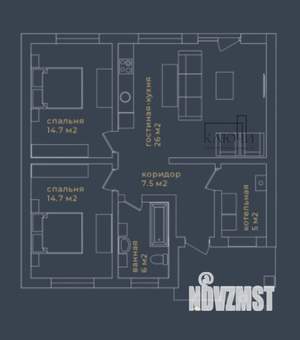 Дом 78м², 1-этажный, участок 4 сот.  