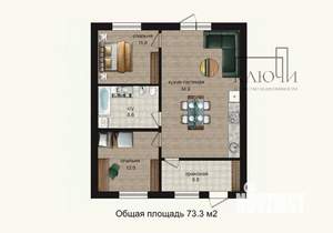Дом 75м², 1-этажный, участок 2 сот.  