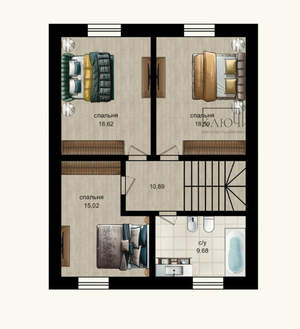 Дом 240м², 2-этажный, участок 5 сот.  