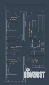 Таунхаус 78м&sup2;, 1-этажный, участок 2 сот.  
