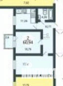 2-к квартира, вторичка, 61м2, 2/3 этаж