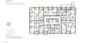 1-к квартира, строящийся дом, 34м2, 2/16 этаж